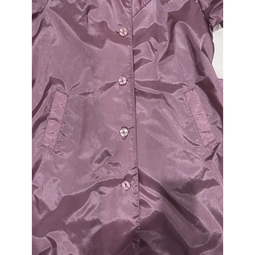 Vintage The Totes Coat Nylon Raincoat Windbreaker Size 12 Dusty Rose Pockets - Picture 5 of 8